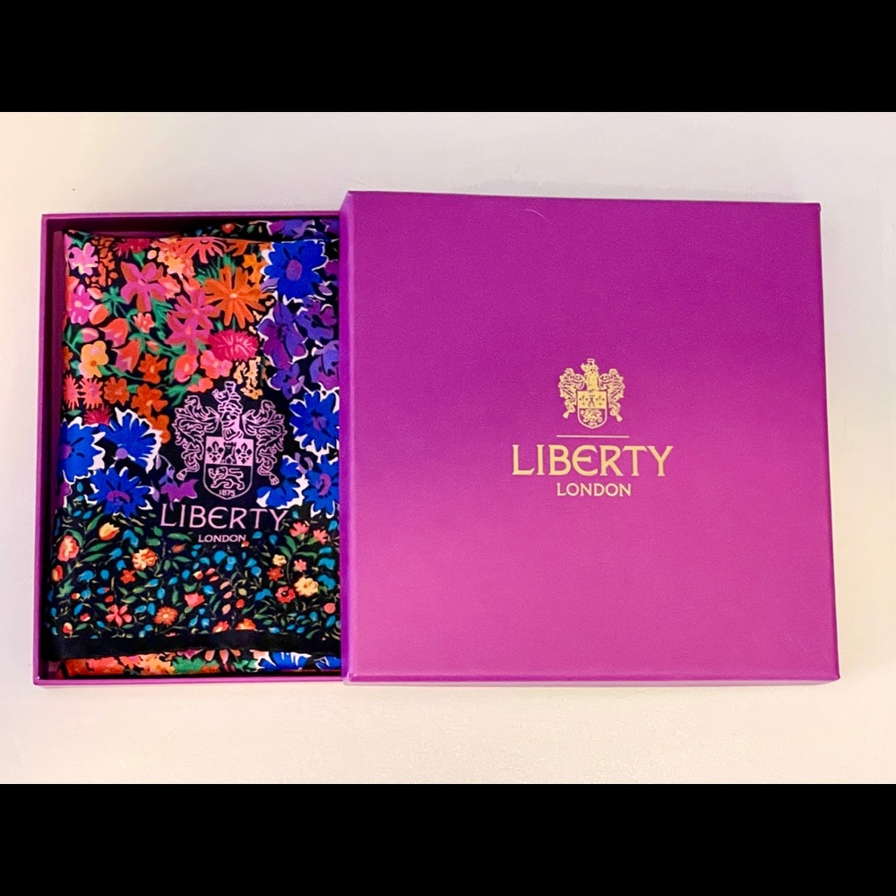 Liberty London Silk Scarf with Box and Ribbon